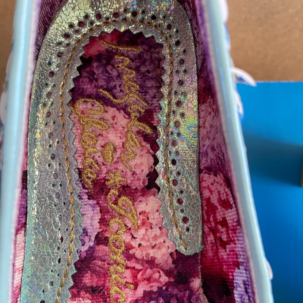 Irregular Choice “Lady Banjoe” Mid-Heel Blue Sequin Court Shoe Size UK 8/EU 42 - Picture 8 of 12